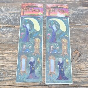 Vtg Harry Potter Book-Style Sticker Sheets - SET OF 2 Dumbledore & Harry